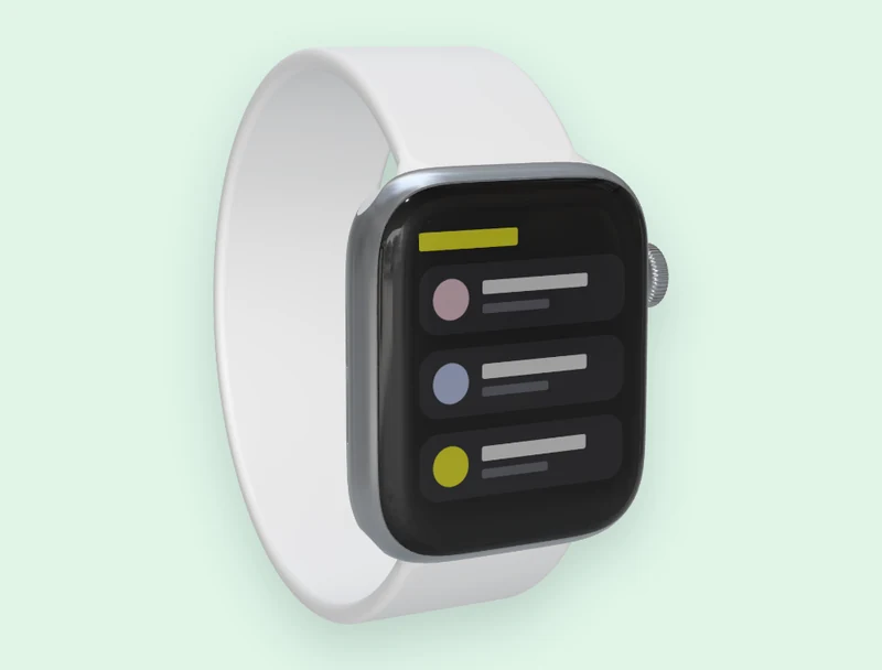 Apple Watch mockup: An app screen