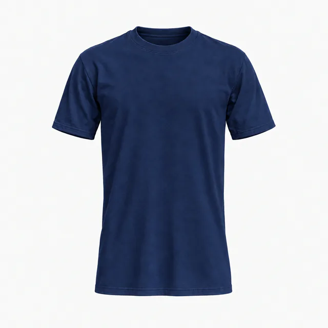 Plain classic crew-neck T-shirt in American Apparel 2001 Navy