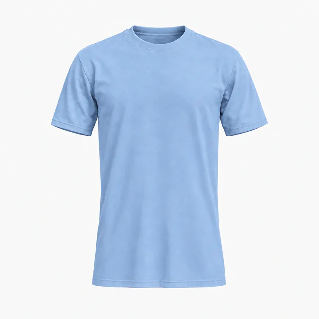 Plain classic crew-neck T-shirt in AS Colour 5001 Carolina Blue
