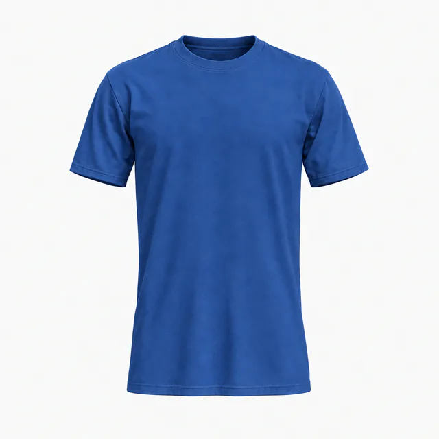 Plain classic crew-neck T-shirt in Bella+Canvas 3001 True Royal