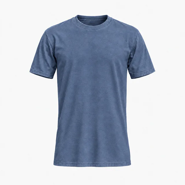 Plain classic crew-neck T-shirt in Comfort Colors 1717 Blue Jean