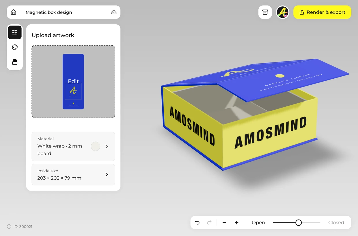 Fold it shut in 3D: magnetic box in the 3D editor