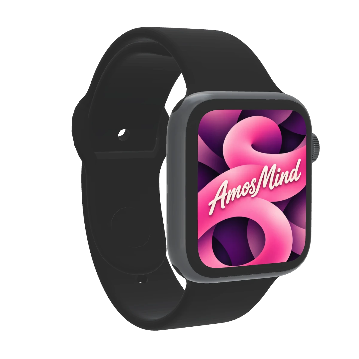 Apple Watch Series 4 mockup with pink screen artwork