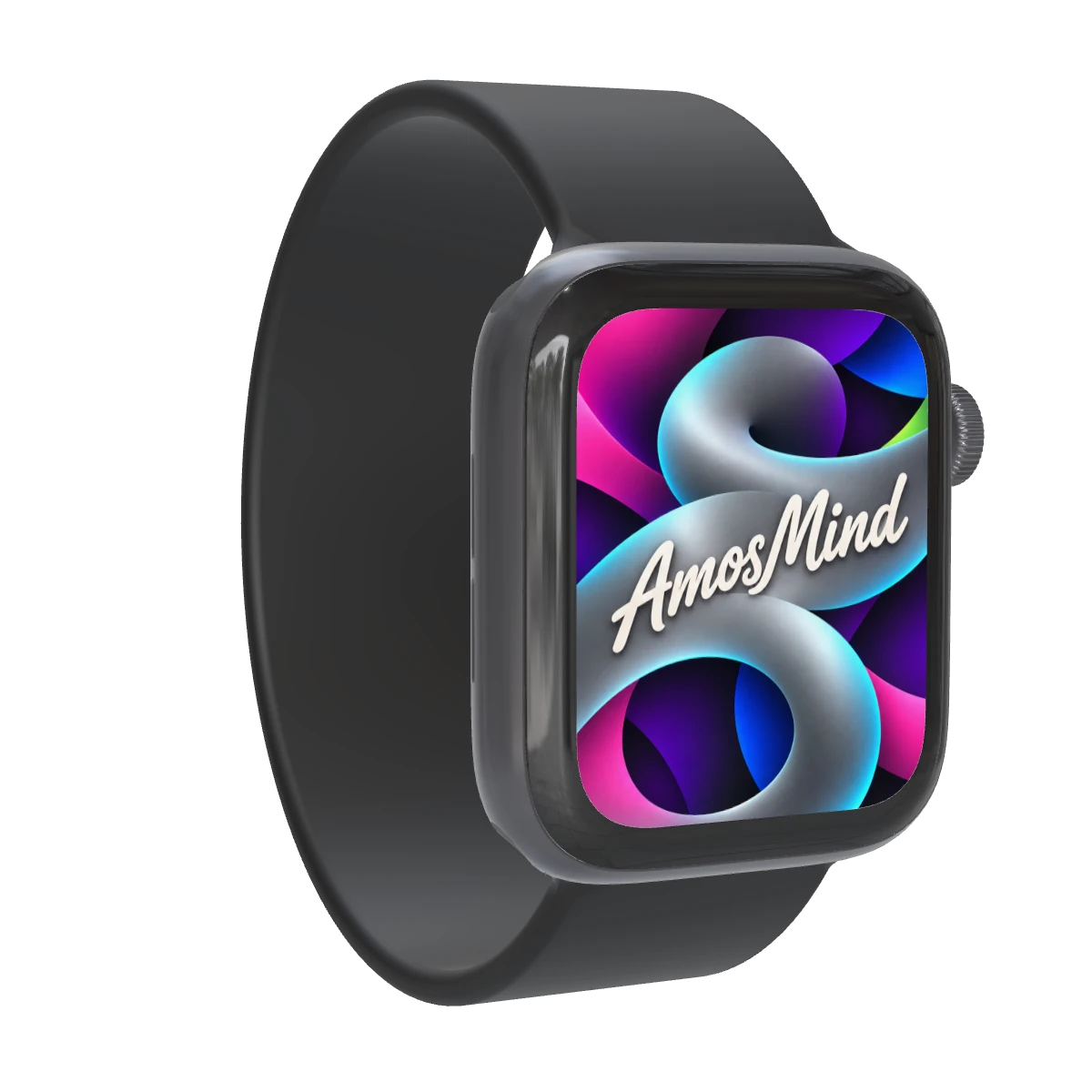 Apple Watch Series 6 mockup with graphite screen artwork