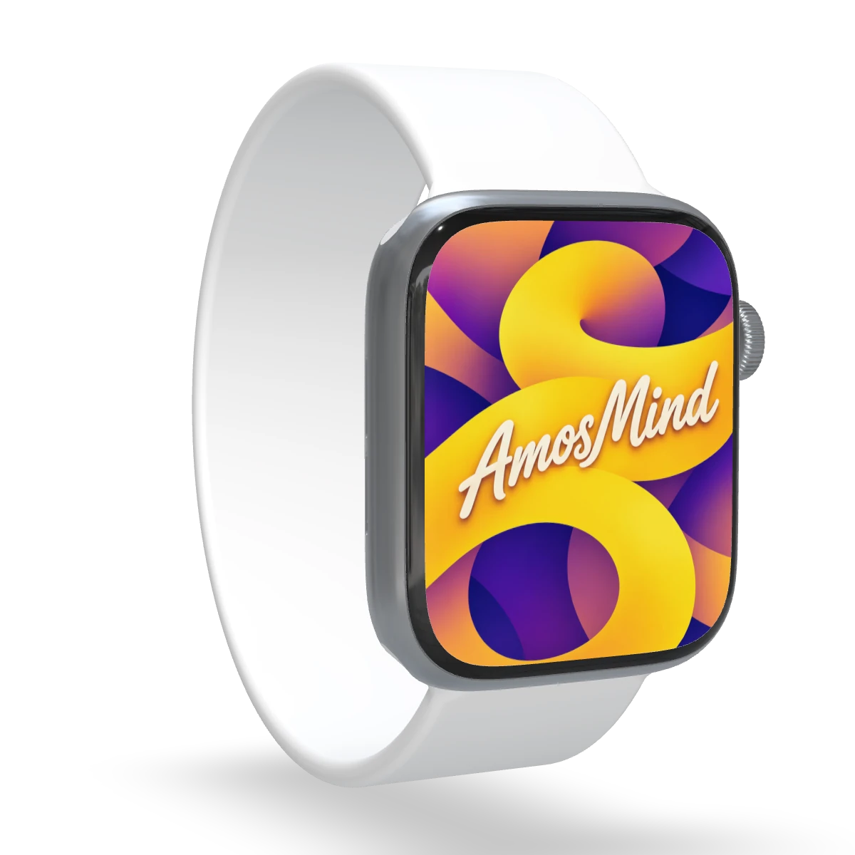 Apple Watch Series 7 mockup with gold screen artwork