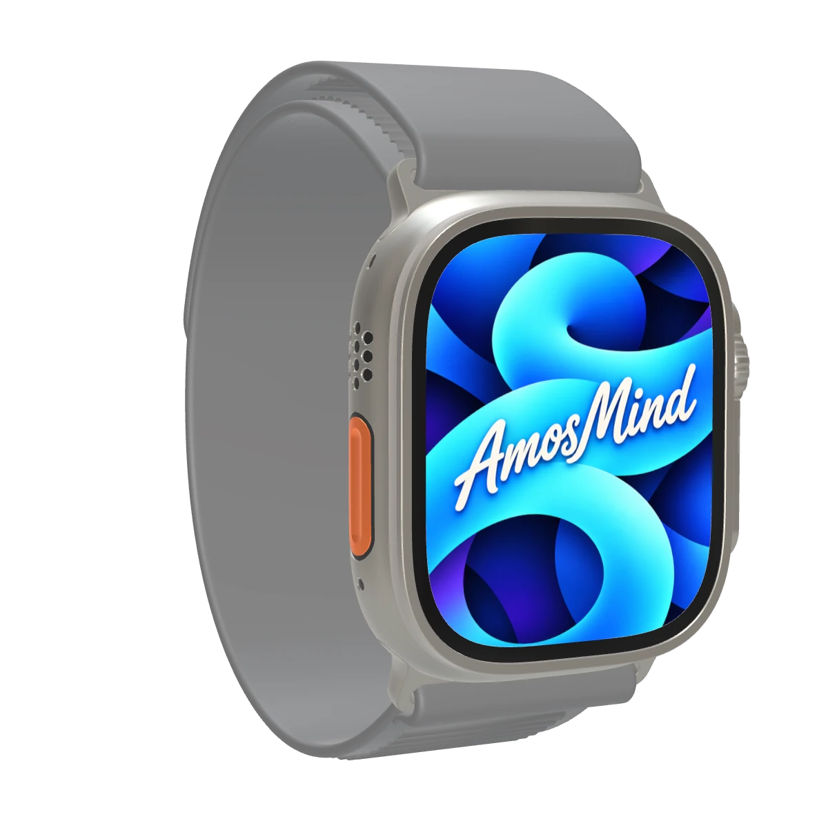 Apple Watch Ultra 2 mockup with sky screen artwork