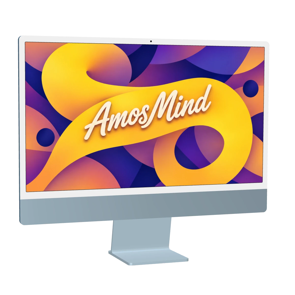 iMac 24-inch mockup with gold screen artwork