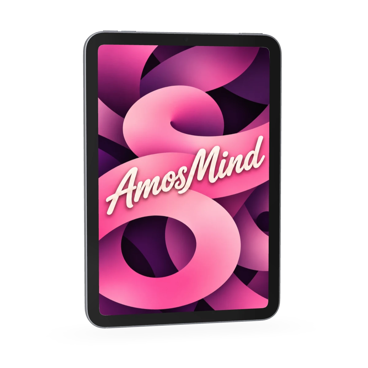 iPad mini 6 mockup with pink screen artwork
