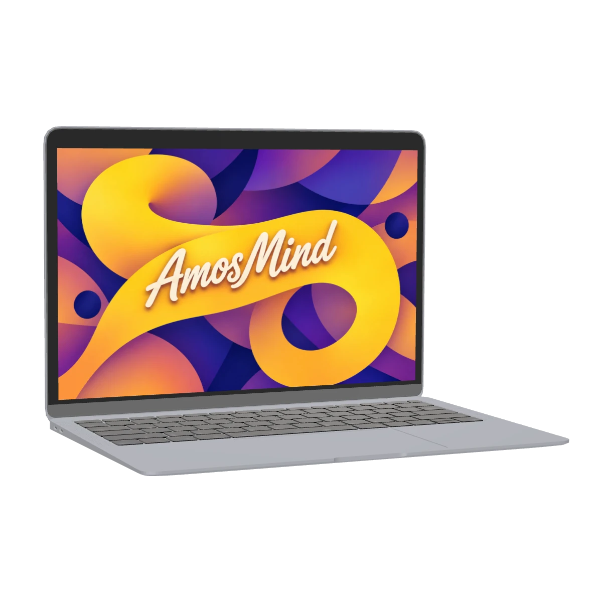 MacBook Air 13-inch 2018 mockup with gold screen artwork
