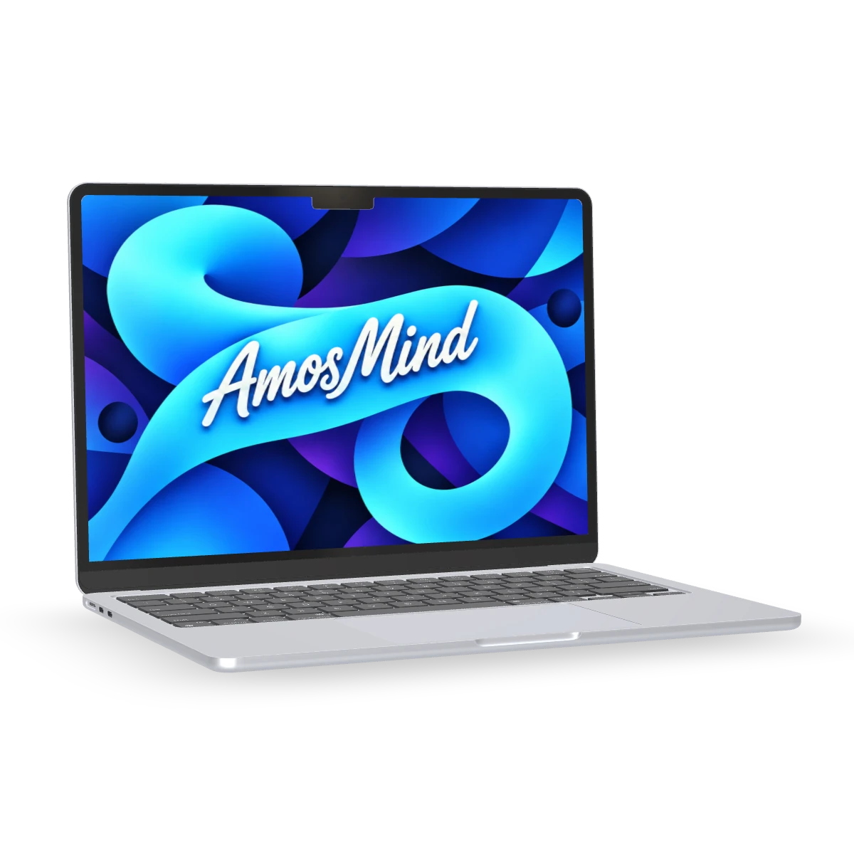 MacBook Air 13-inch M2 mockup with sky screen artwork