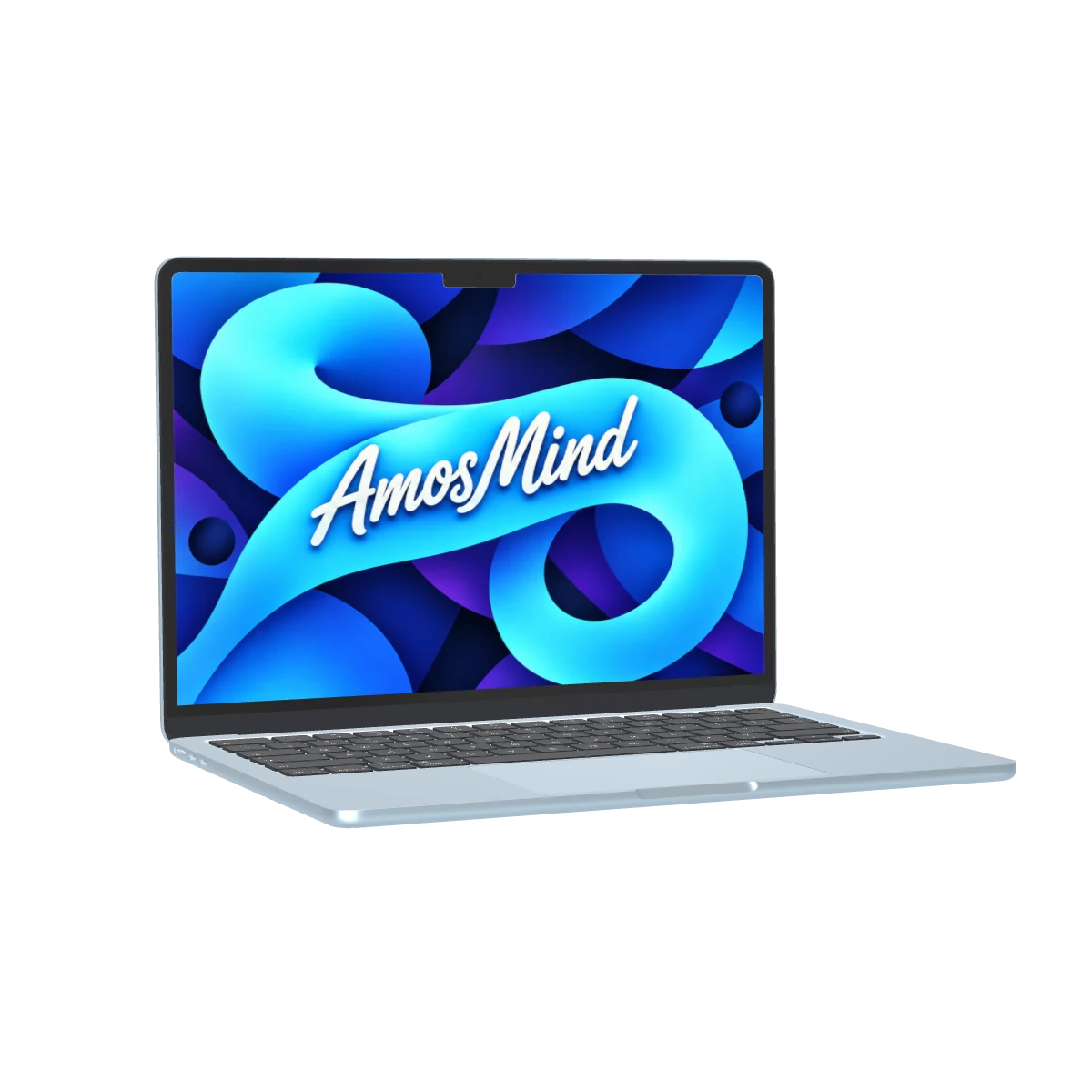 MacBook Air 13-inch M4 mockup with sky screen artwork
