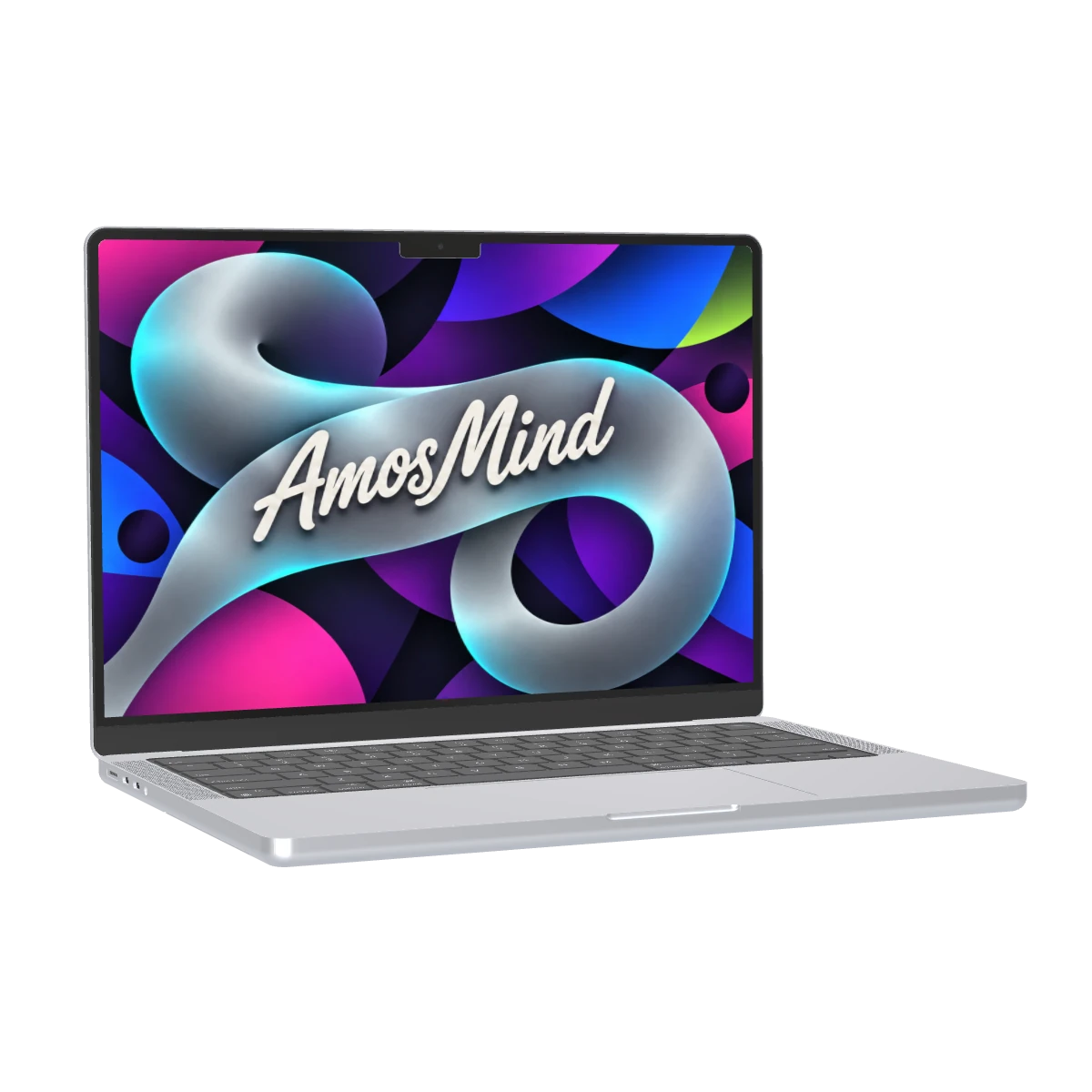 MacBook Pro 14-inch M3 mockup with graphite screen artwork