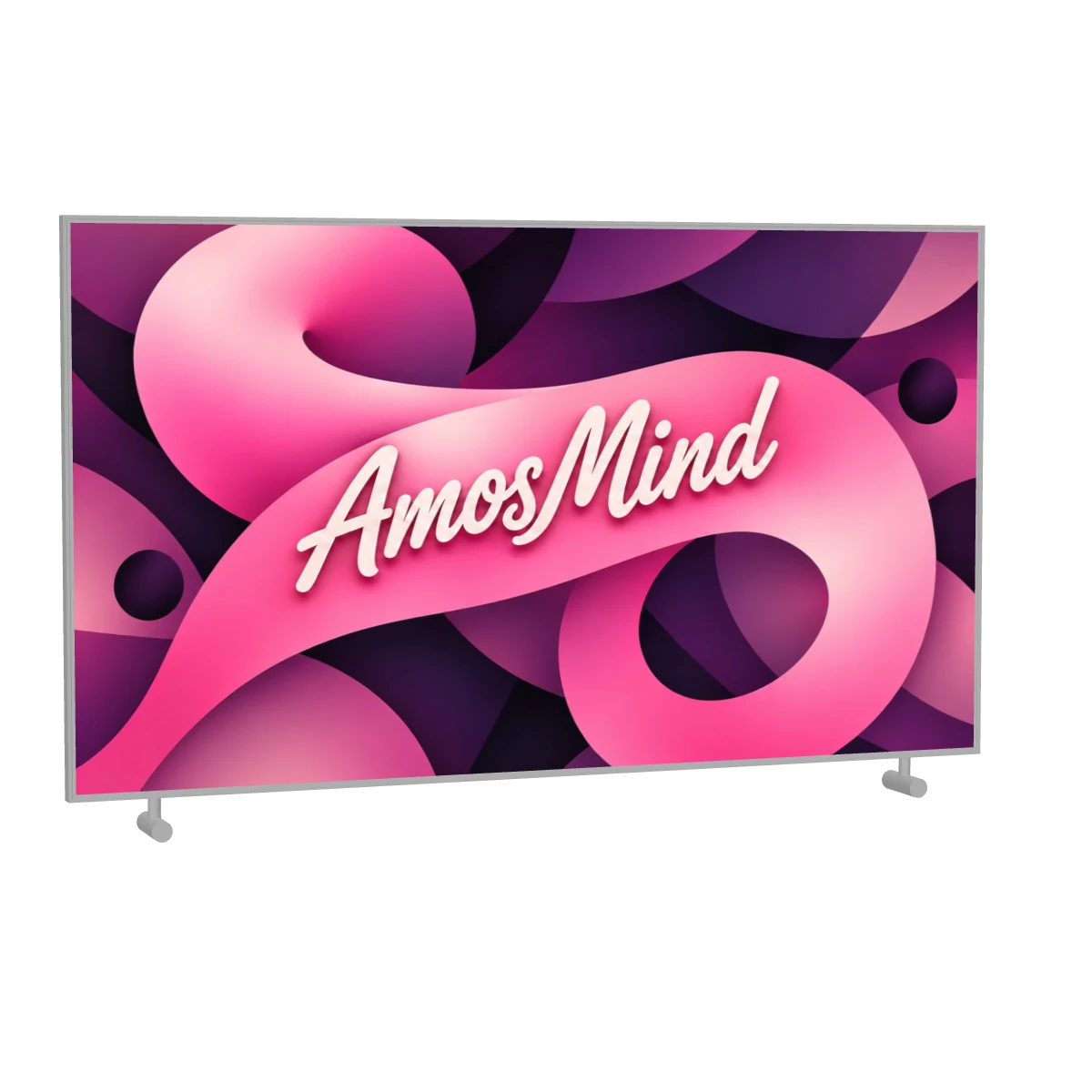 Samsung The Frame TV mockup with pink screen artwork