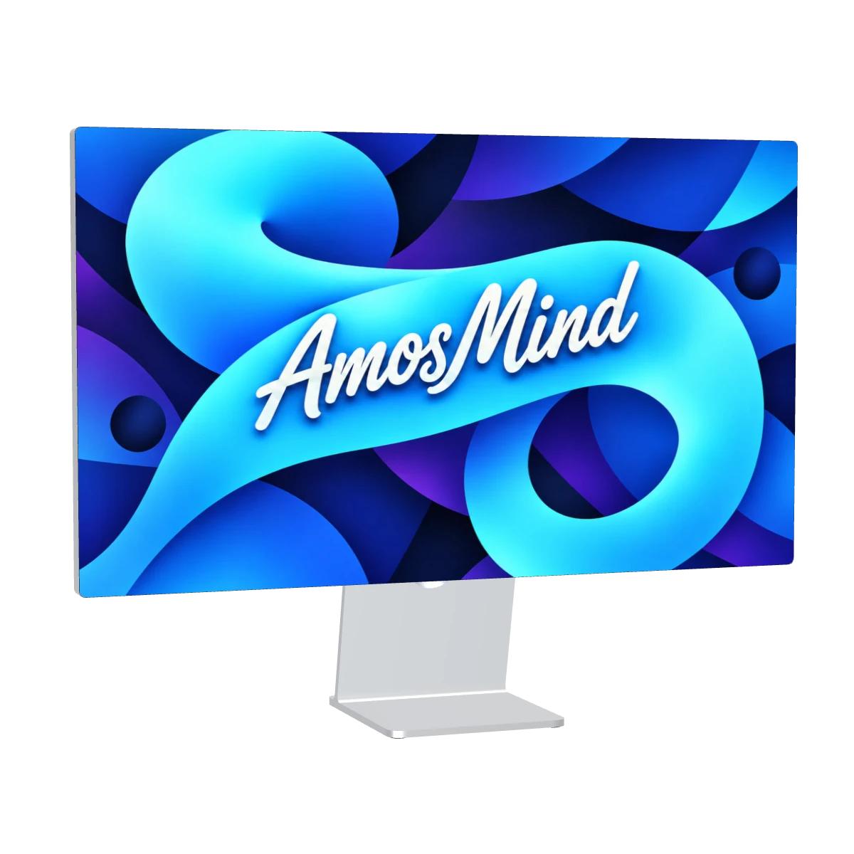 Studio Display mockup with sky screen artwork