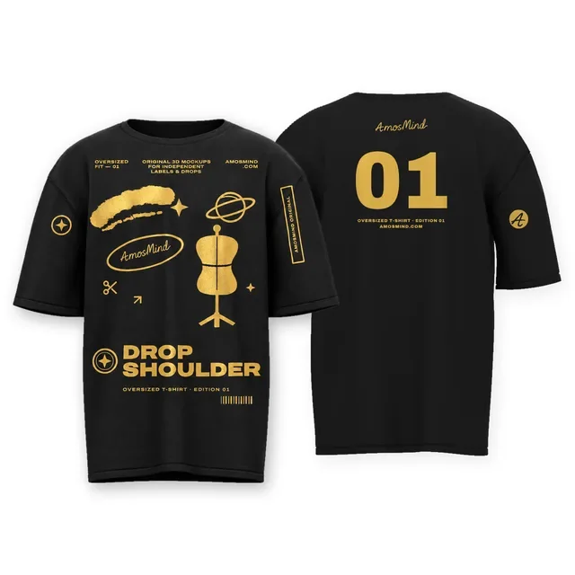 An oversized T-shirt shown front and back