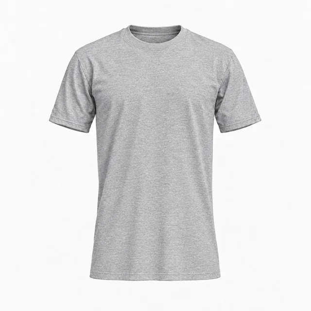 Plain classic crew-neck T-shirt in Bella+Canvas 3001CVC Athletic Heather