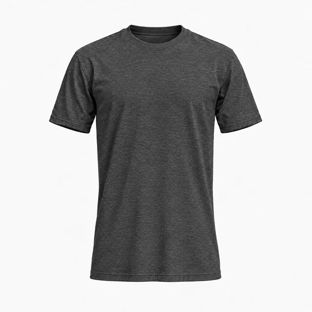 Plain classic crew-neck T-shirt in Gildan 5000 Dark Heather