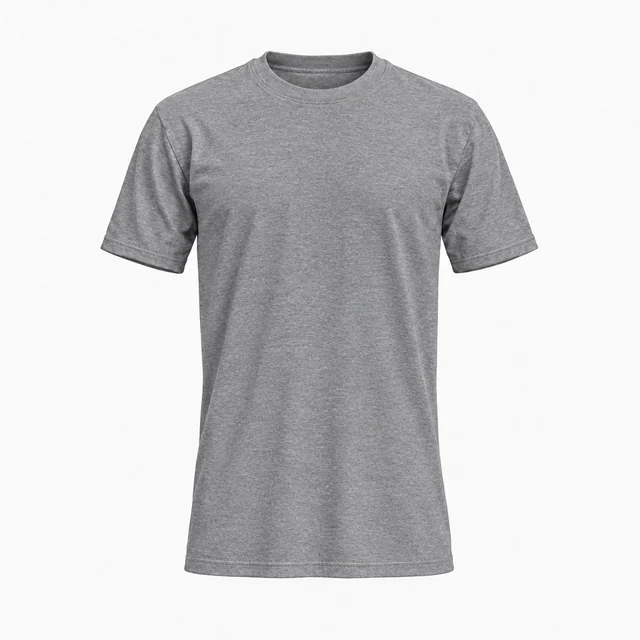 Plain classic crew-neck T-shirt in Next Level 3600 Heather Gray