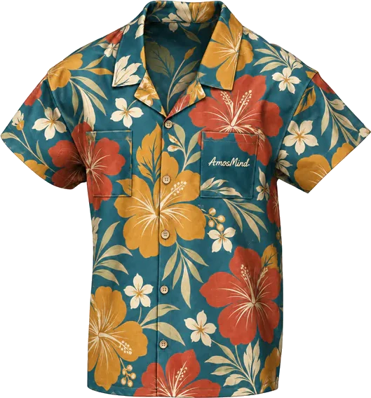 Two-pocket short-sleeve shirt in a floral print