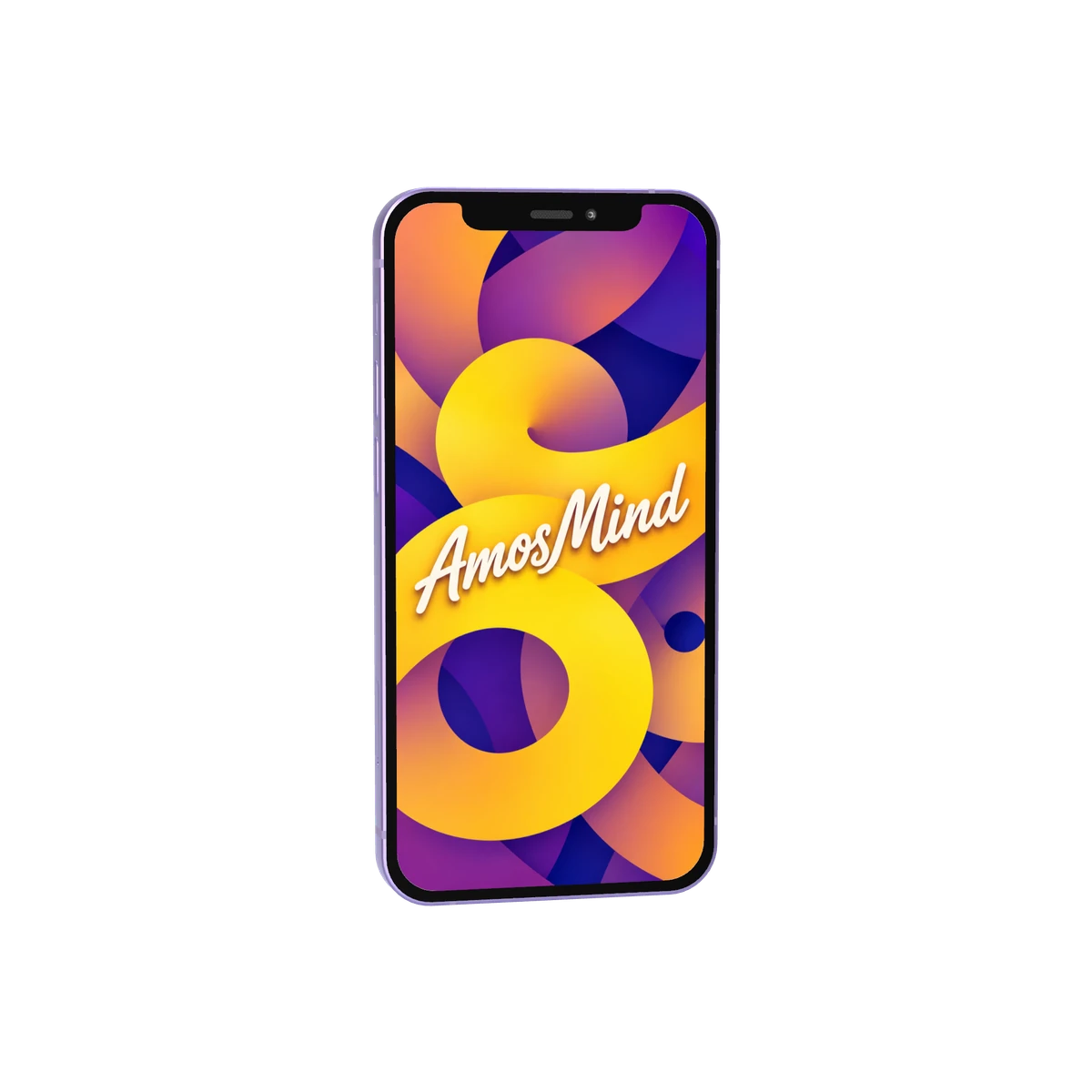 iPhone 12 mini mockup with gold screen artwork