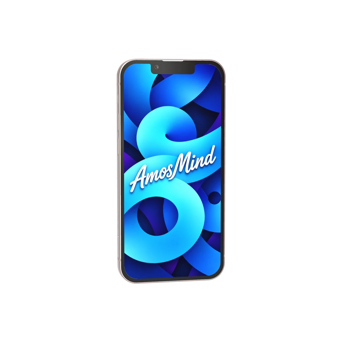 iPhone 13 mini mockup with sky screen artwork