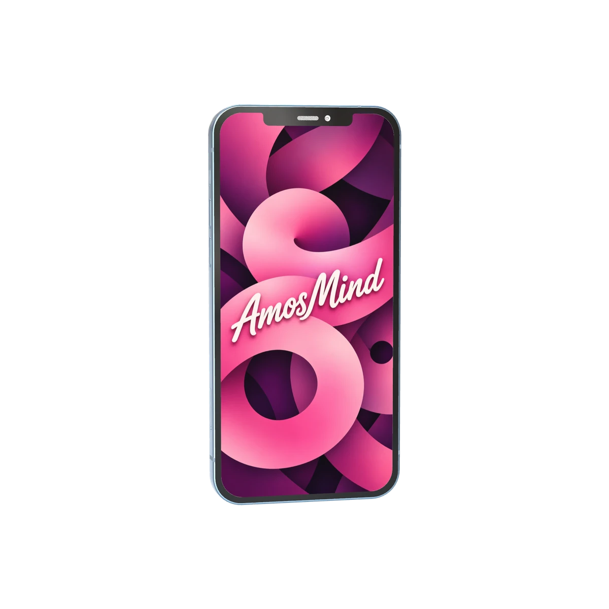 iPhone 13 Pro mockup with pink screen artwork