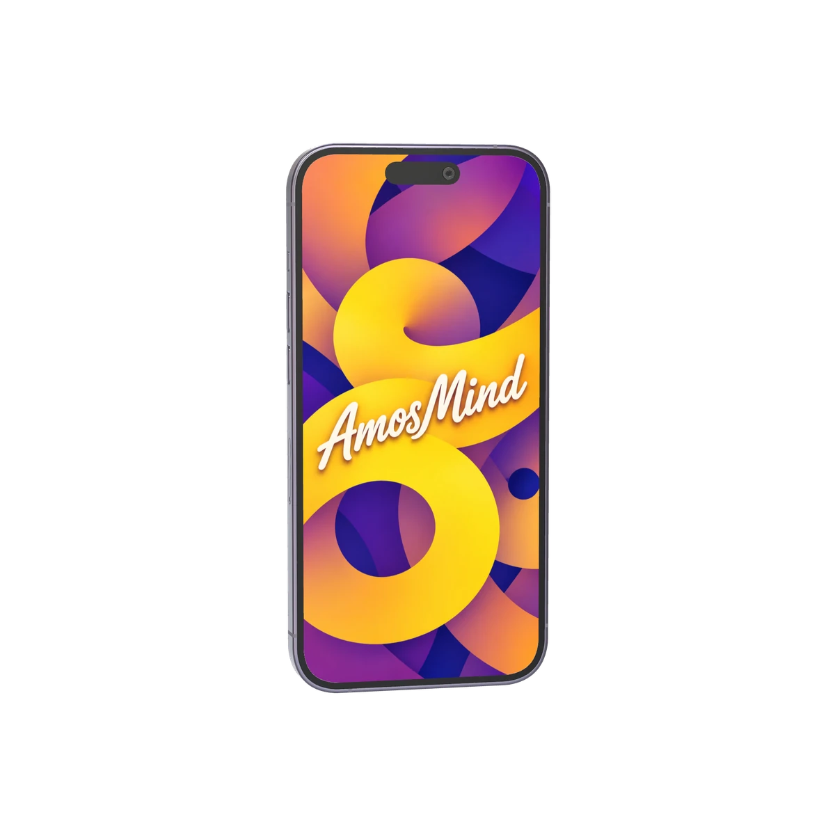 iPhone 14 Pro mockup with gold screen artwork
