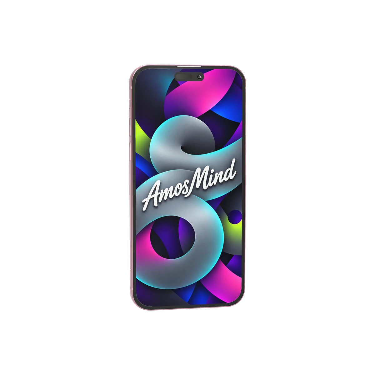 iPhone 15 Plus mockup with graphite screen artwork