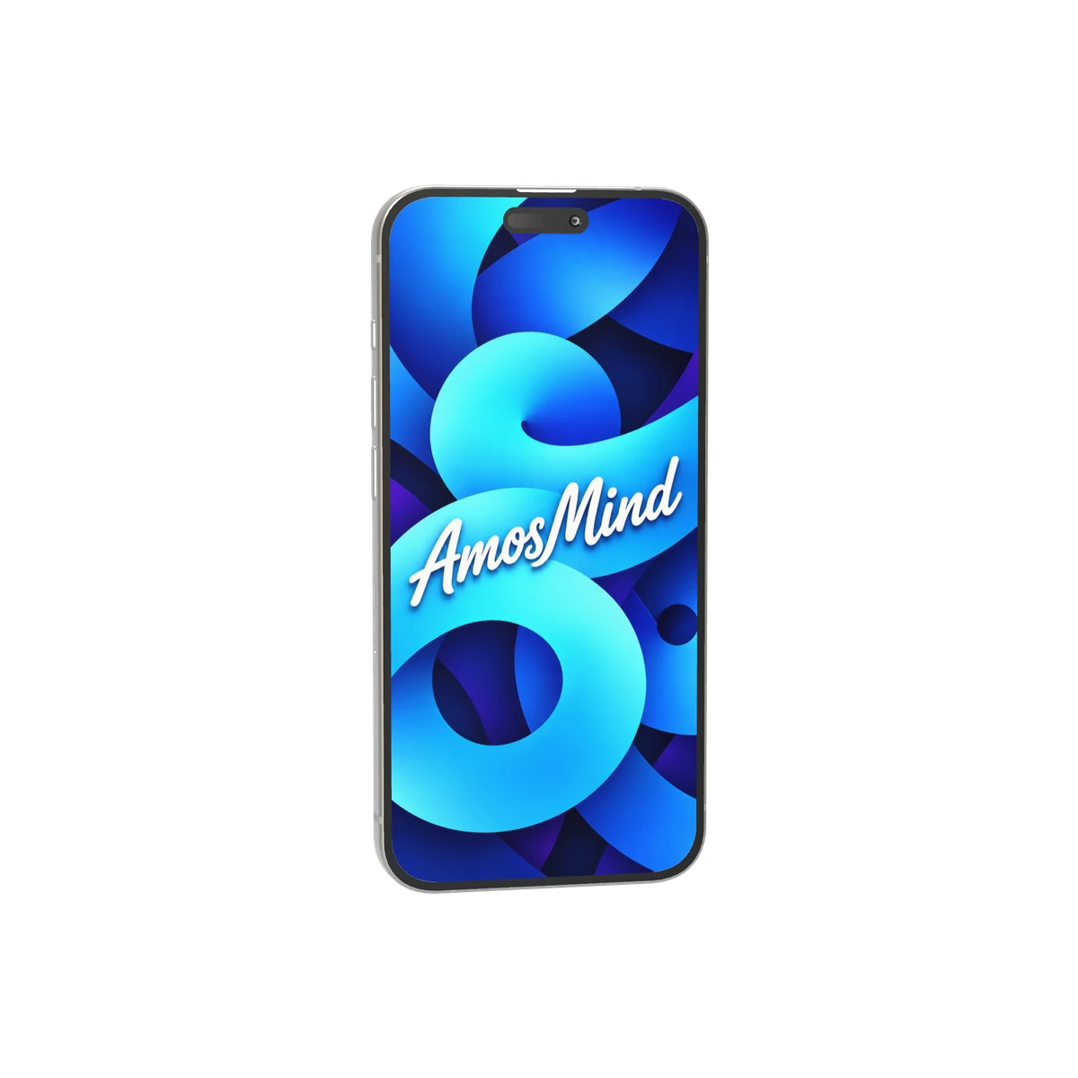 iPhone 15 Pro mockup with sky screen artwork