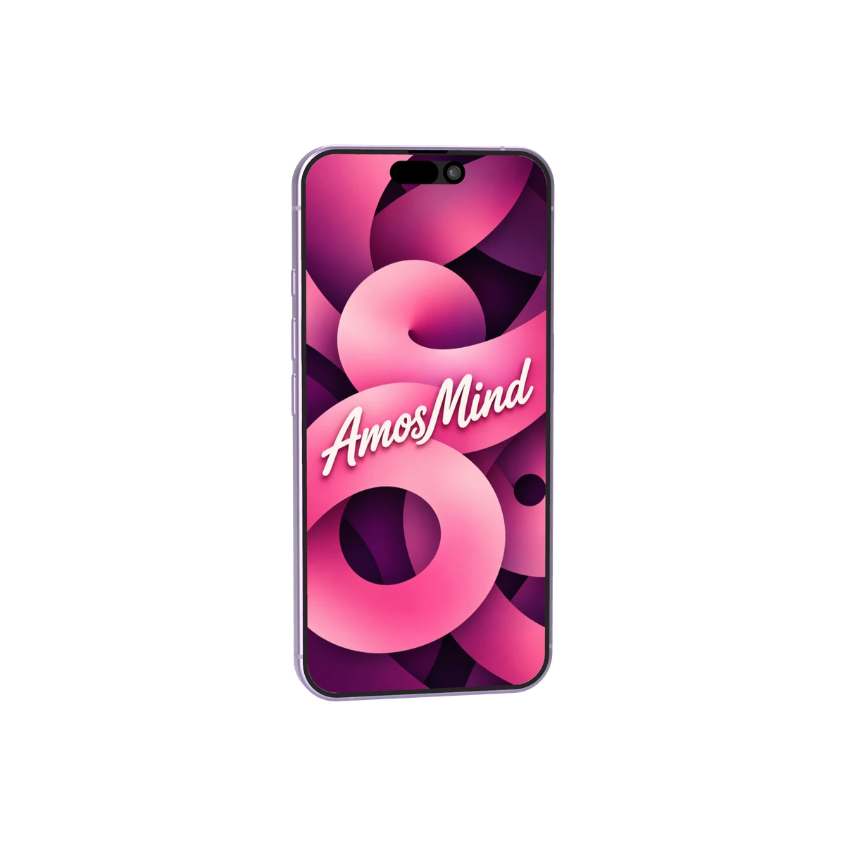 iPhone 17 mockup with pink screen artwork