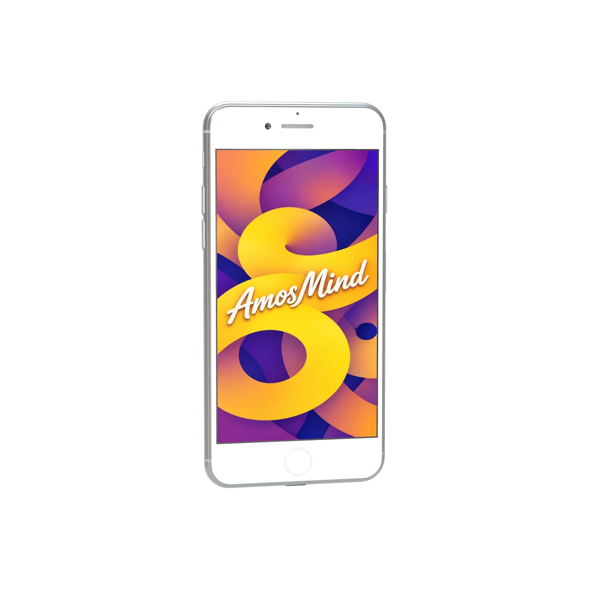 iPhone 8 mockup with gold screen artwork