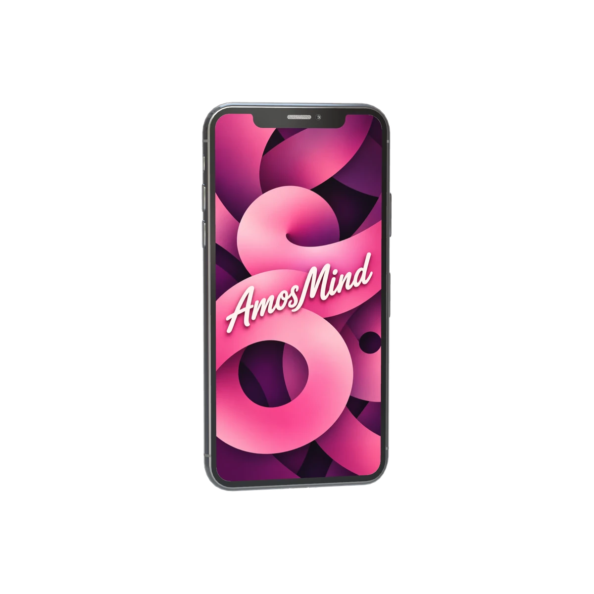 iPhone X mockup with pink screen artwork