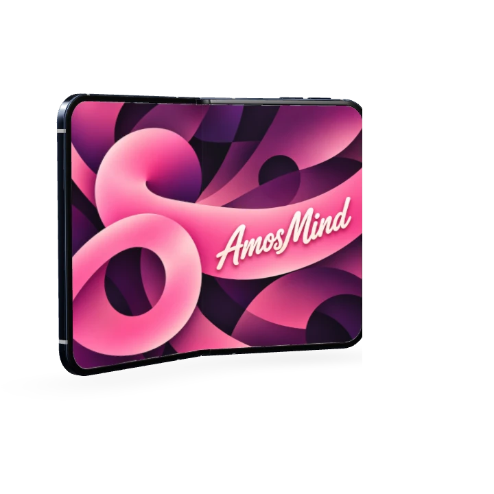 iPhone Duo mockup opened to 150 degrees, turning in 3D