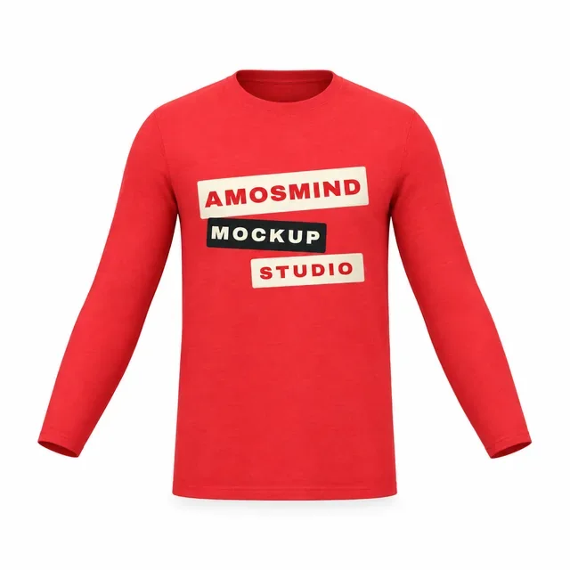 A fitted long-sleeve T-shirt in smooth jersey with AmosMind artwork