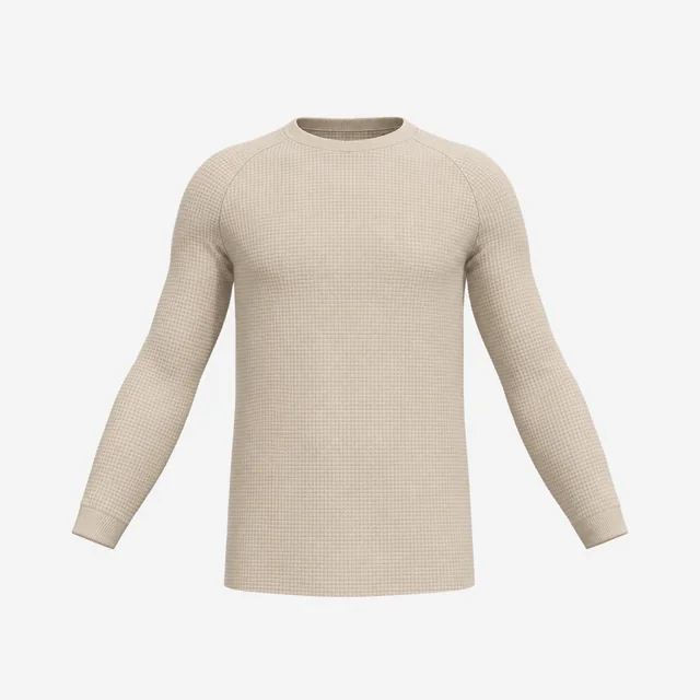 A long-sleeve top in a waffle knit