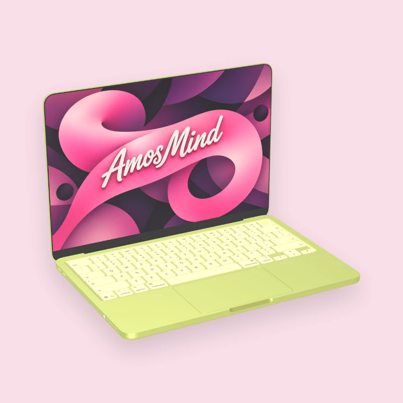 MacBook mockup: Plain display, light keys
