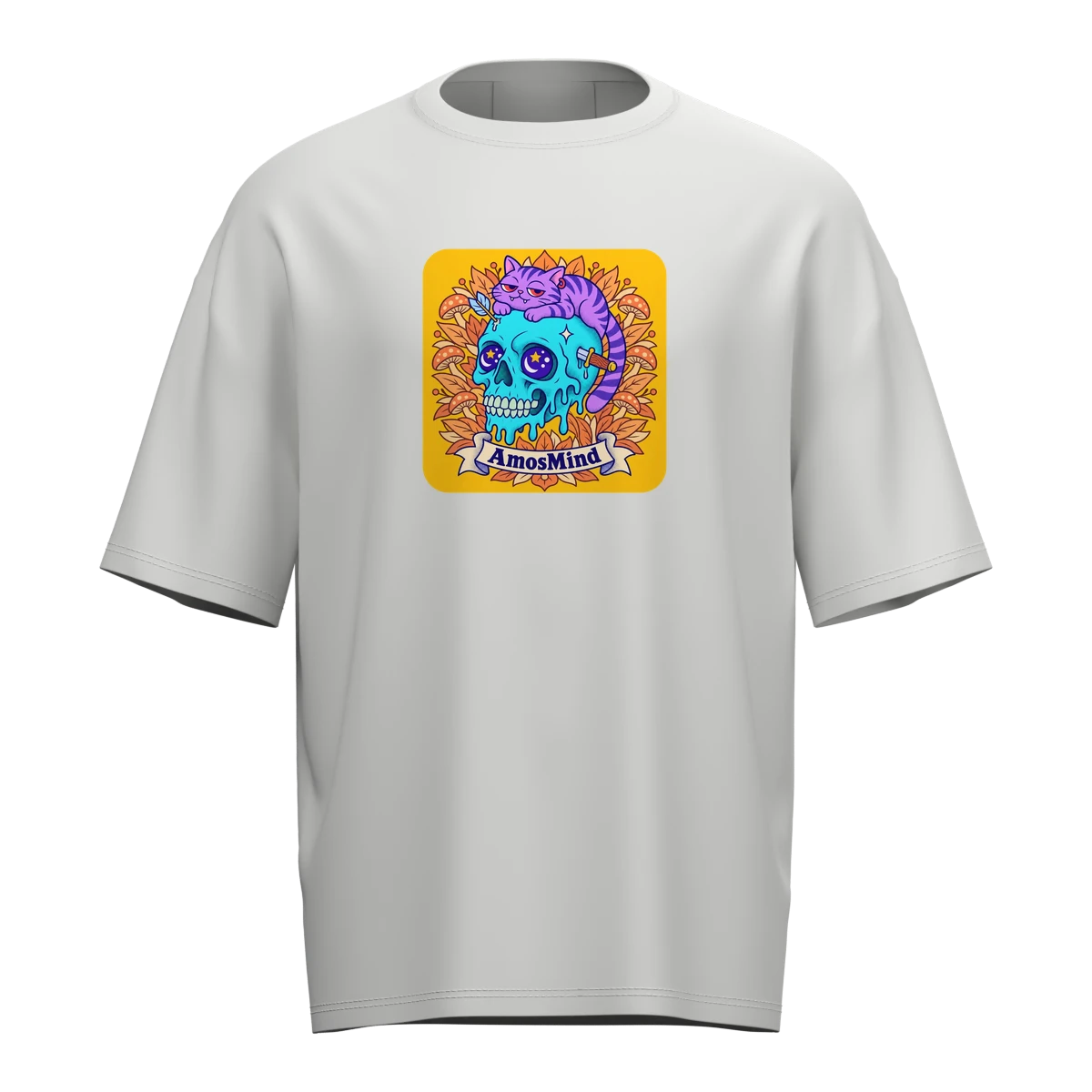 Basic oversized T-shirt mockup preview with artwork