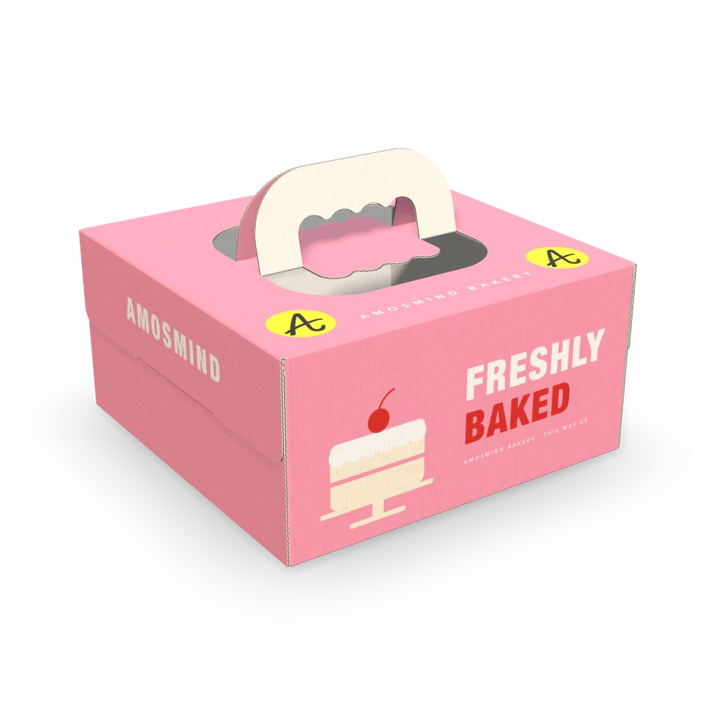 Cake box mockups, closed in 3D