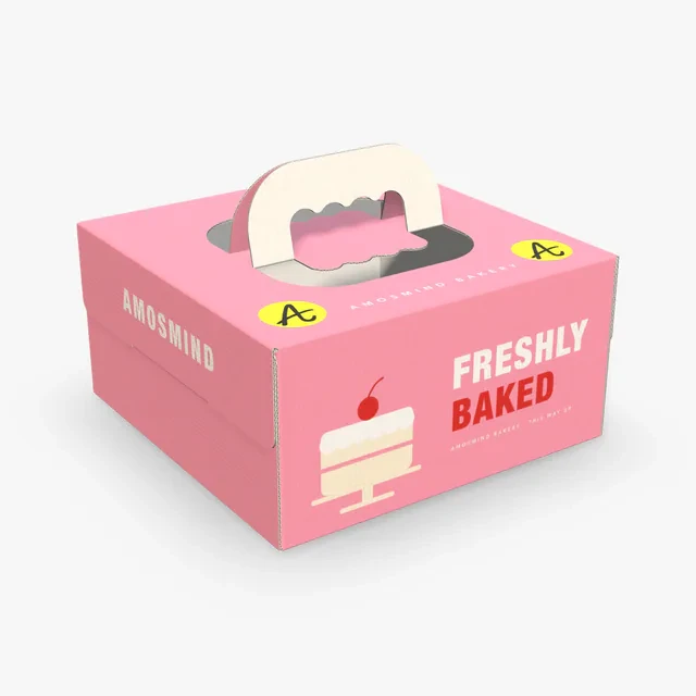 Cake box with handle
