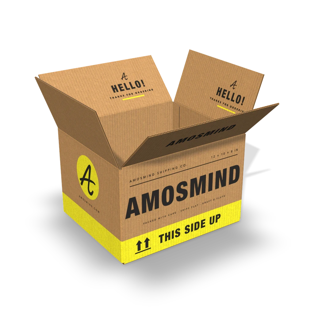 Cardboard box mockups, open in 3D