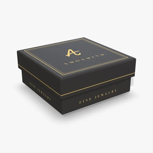 Small jewelry box mockup with AmosMind artwork