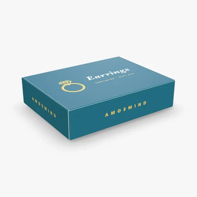 Small hinged lid box mockup with AmosMind artwork