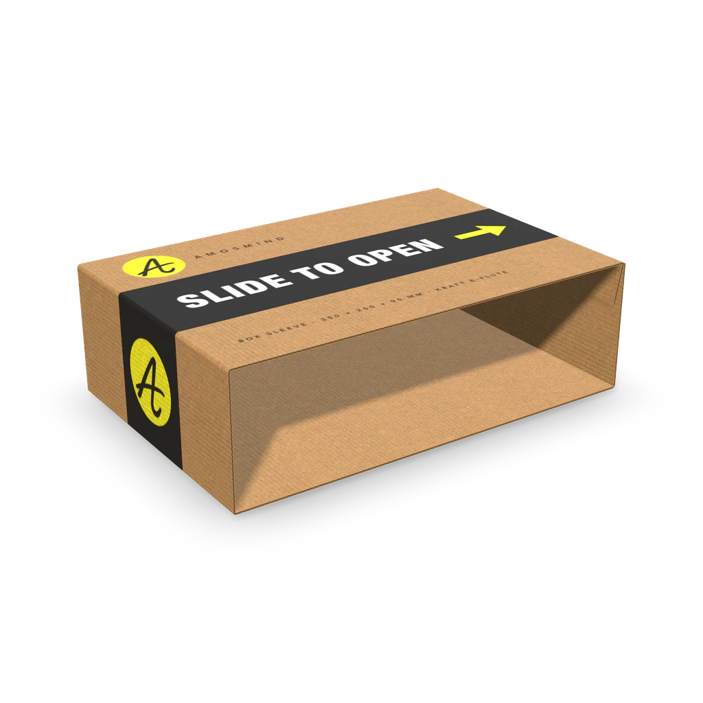 Box sleeve mockups, closed in 3D