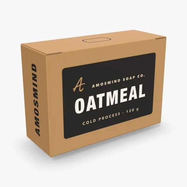 Kraft soap box mockup with AmosMind artwork