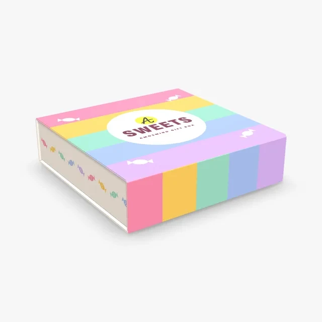 Sweets gift box mockup with AmosMind artwork