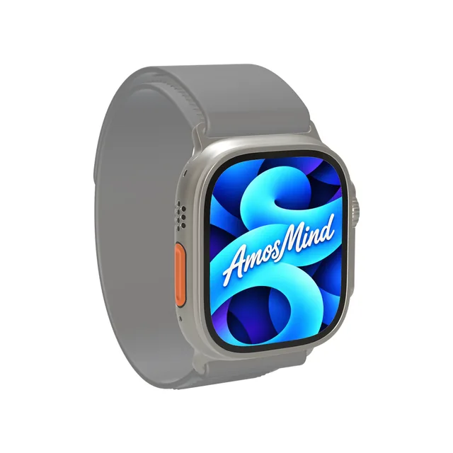 Apple Watch Ultra 2 mockup with AmosMind artwork