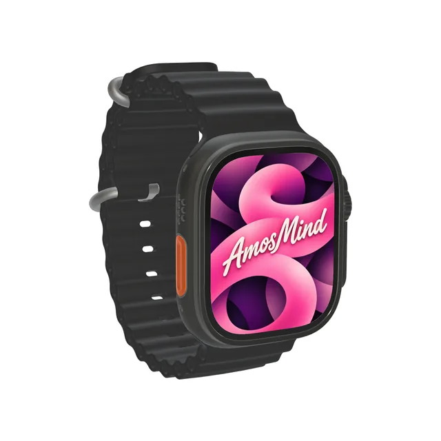 Apple Watch Ultra 3 mockup with AmosMind artwork