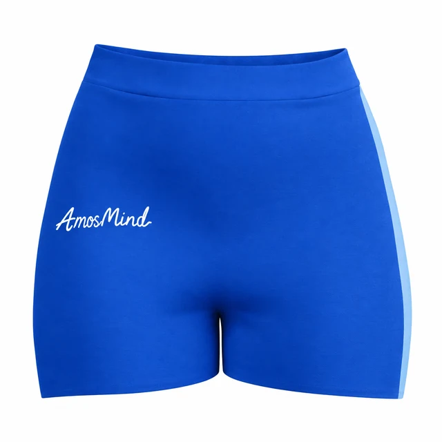 Athletic shorts mockup with AmosMind artwork