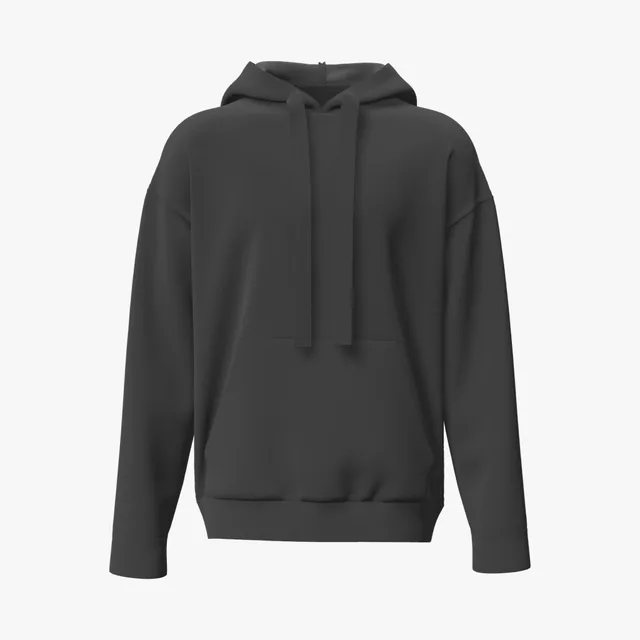Blank black baggy hoodie mockup