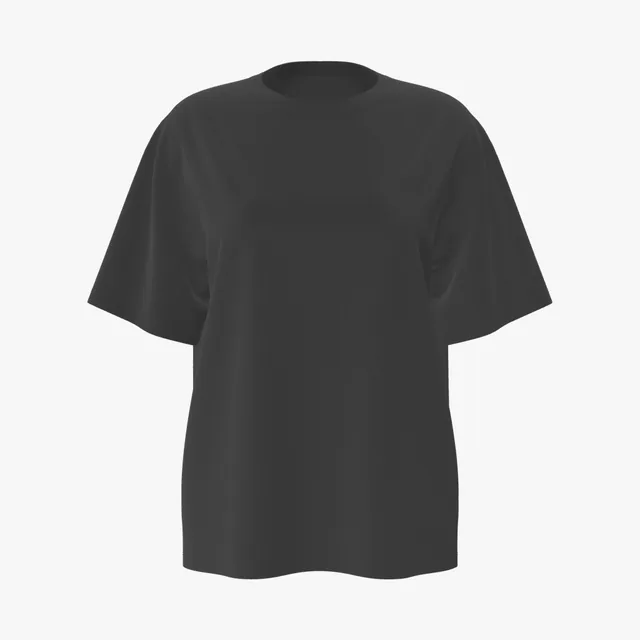 Blank black baggy oversized T-shirt mockup